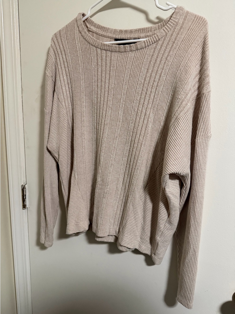 Simply Vera Vera Wang Ribbed Scoop Neck Sweater - Light Beige